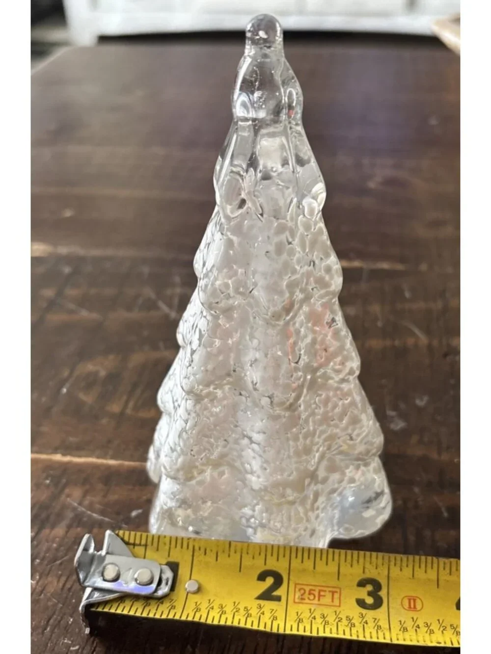 VTG Balos Mouthblown Flocked Glass 5.5” Christmas Tree Heavy & Marked